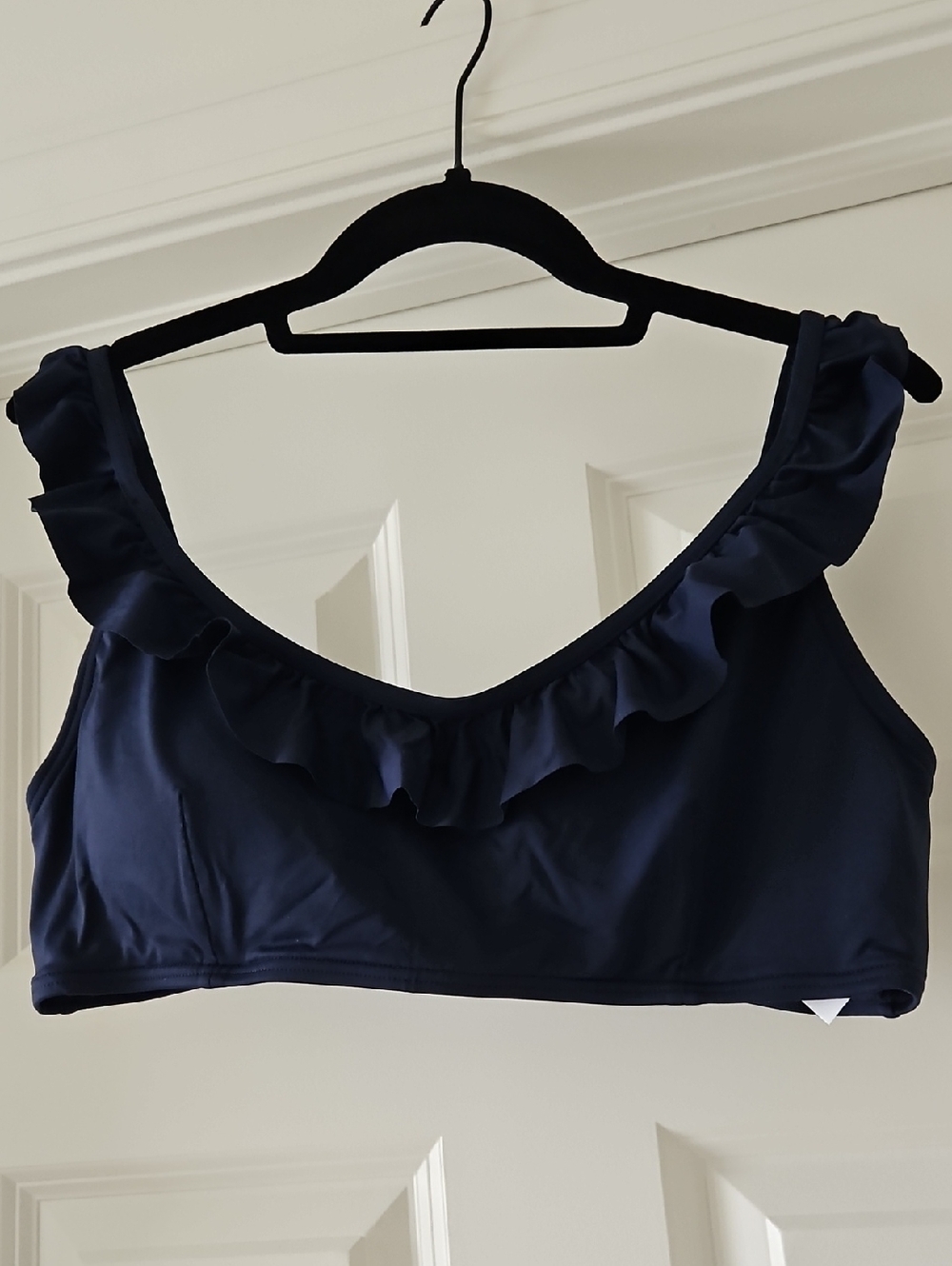 LOFT Navy Ruffle Swim Top